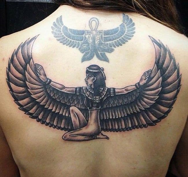 egyptian back tattoo