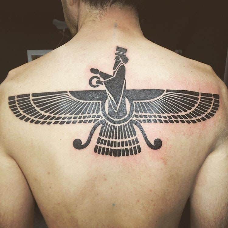 egyptian tattoo on back