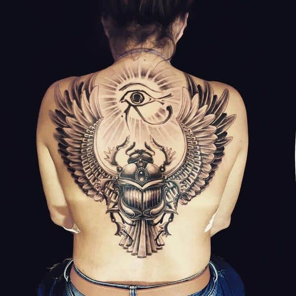 egyptian back tattoo