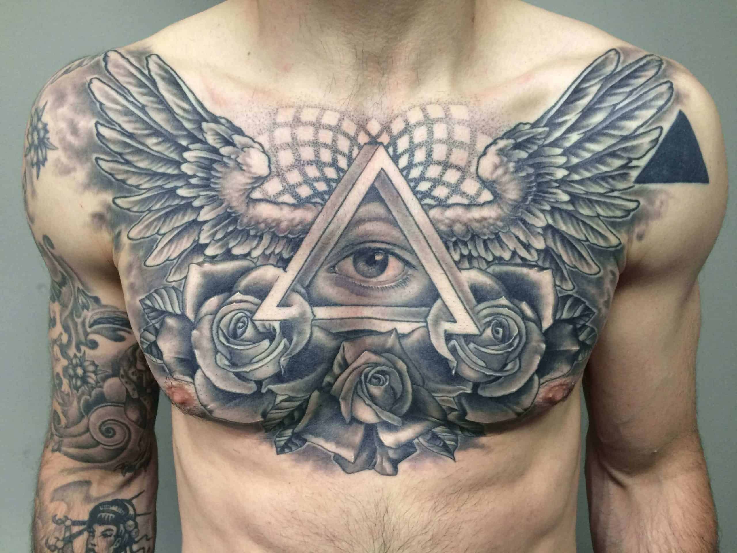 egyptian chest tattoo