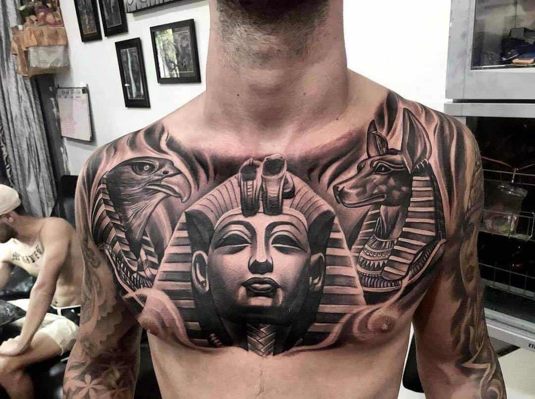 egyptian chest tattoo
