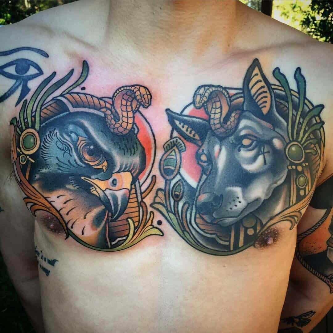 egyptian tattoo on chest