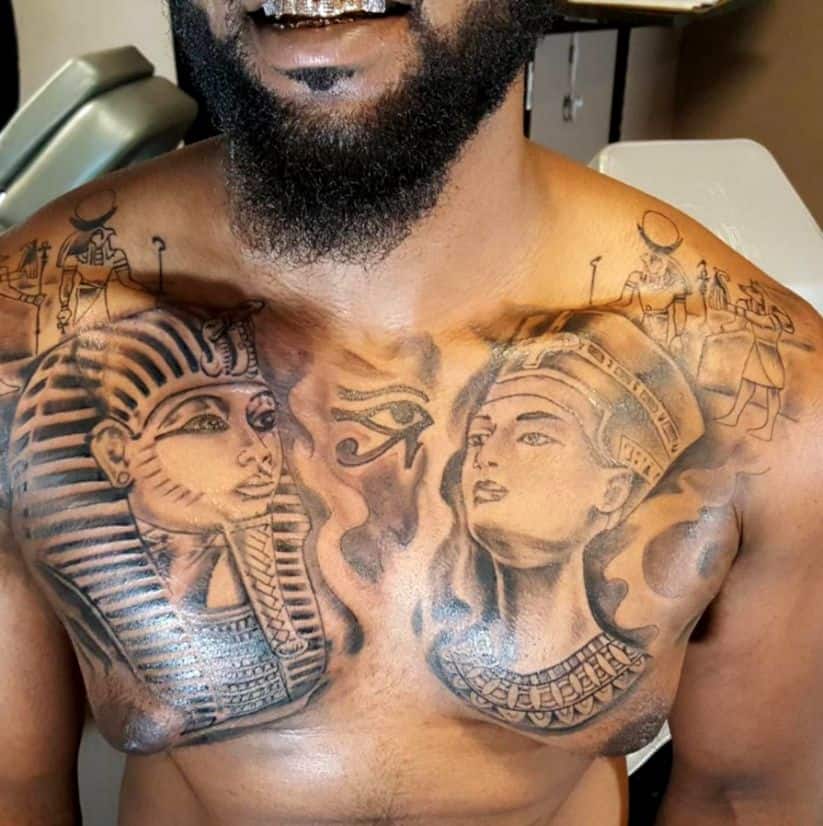 egyptian chest tattoo