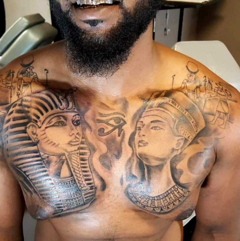 pharaoh chest tattoos