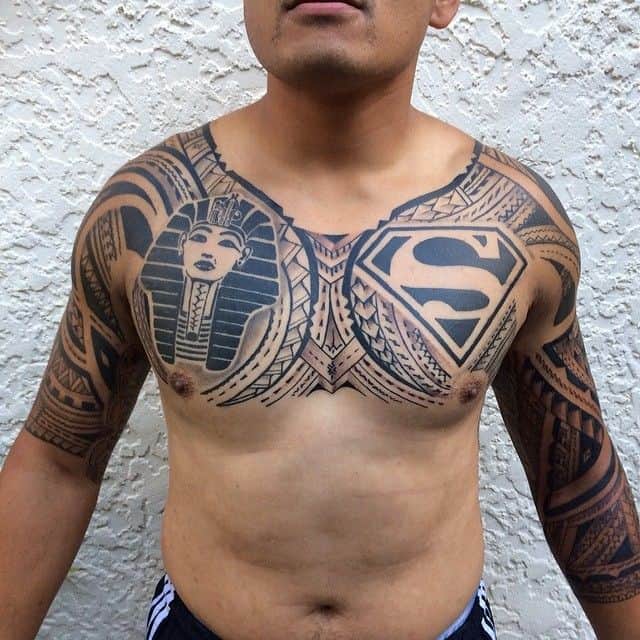 egyptian chest tattoo