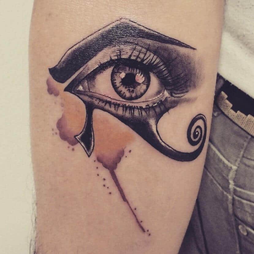 eye of horus tattoo on arm