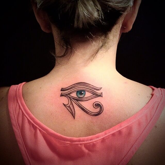 eye of horus back tattoo