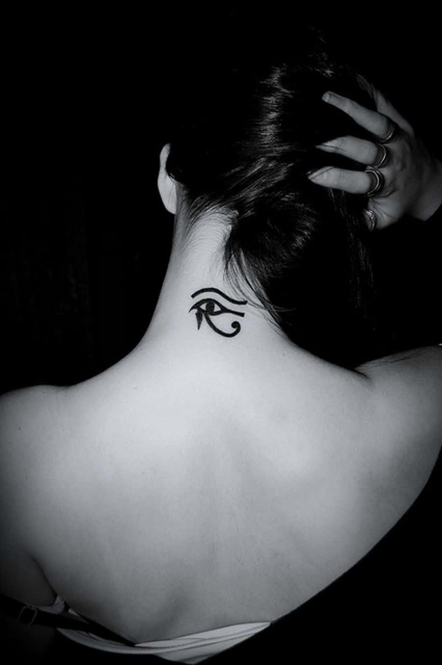 eye of horus back tattoo