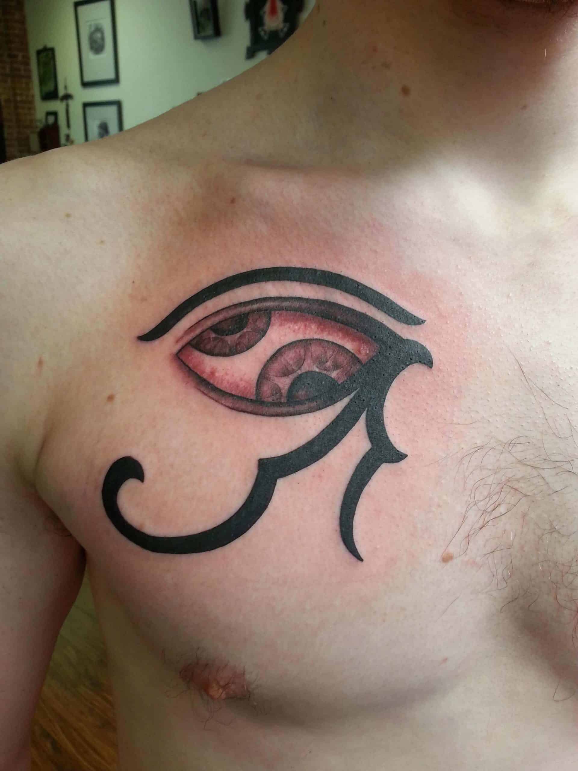 eye of horus chest tattoo