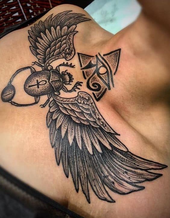 egyptian chest tattoo designs