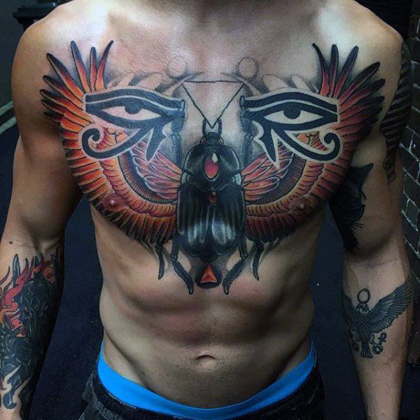 eye of horus chest tattoo