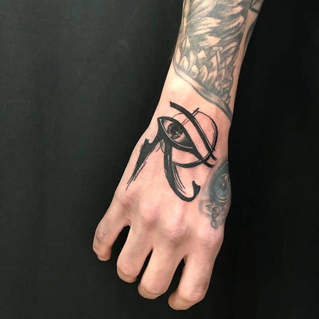 eye of horus hand tattoo