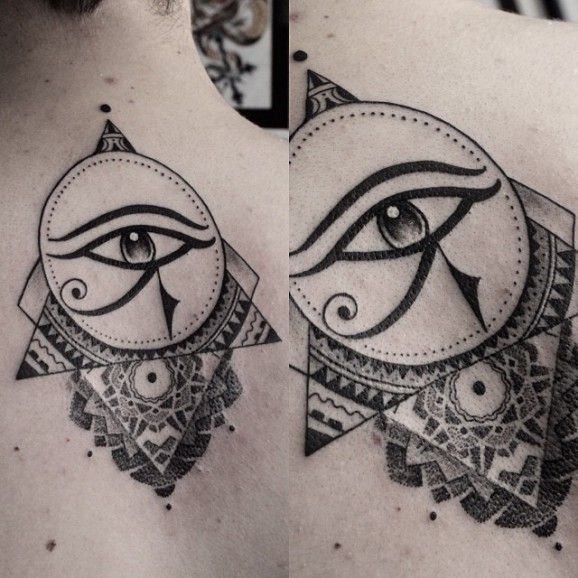 eye of horus tattoo on back