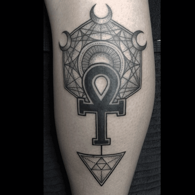 geometric ankh tattoo