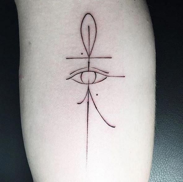 geometric ankh tattoo