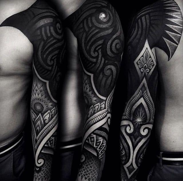 geometric celtic tattoo on arm