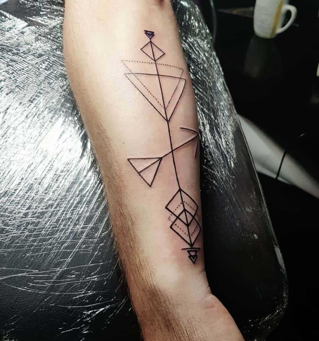 geometric sagittarius tattoo on arm