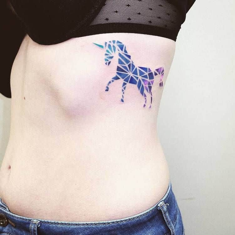 geometric unicorn tattoo