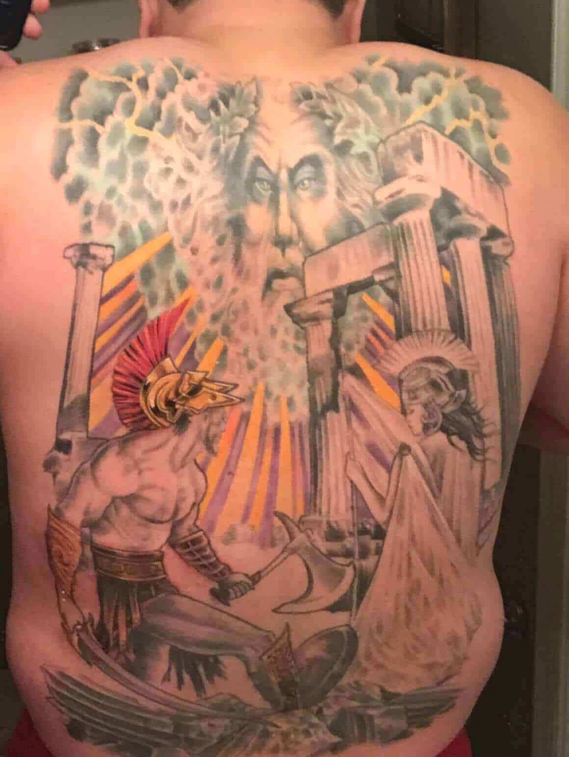 god of war back tattoo.