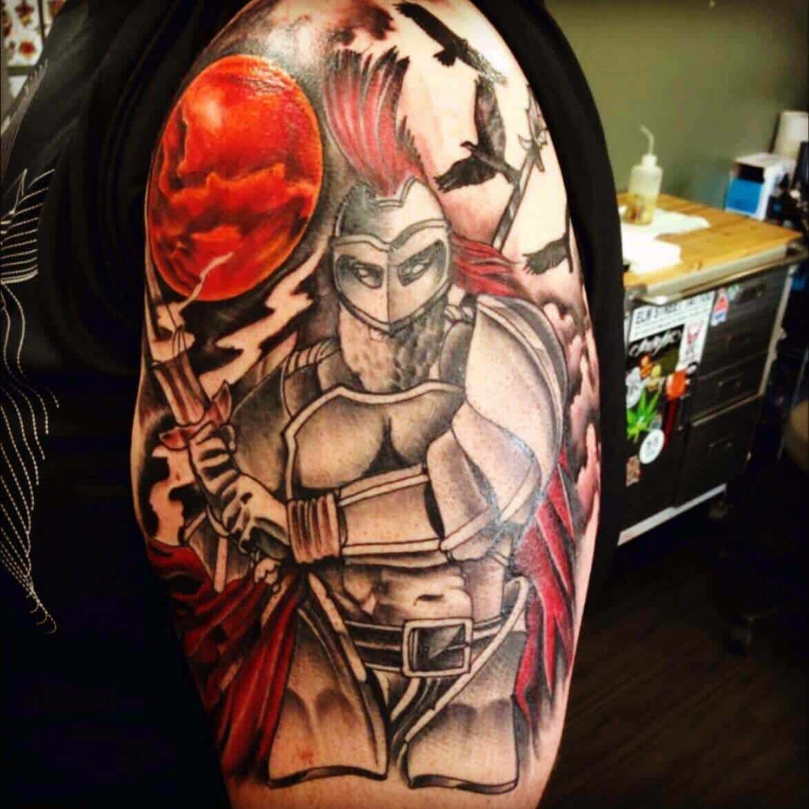 god of war sleeve tattoo