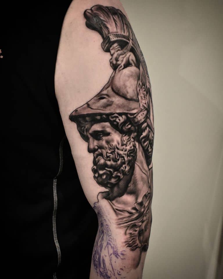 god of war tattoo on arm