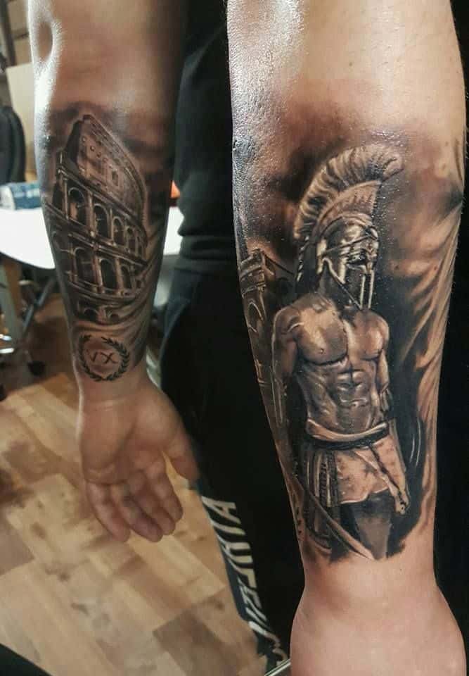 Kratos and Zeus split design by Jamie, Heart of Ink in Ashton, England : r/ tattoos