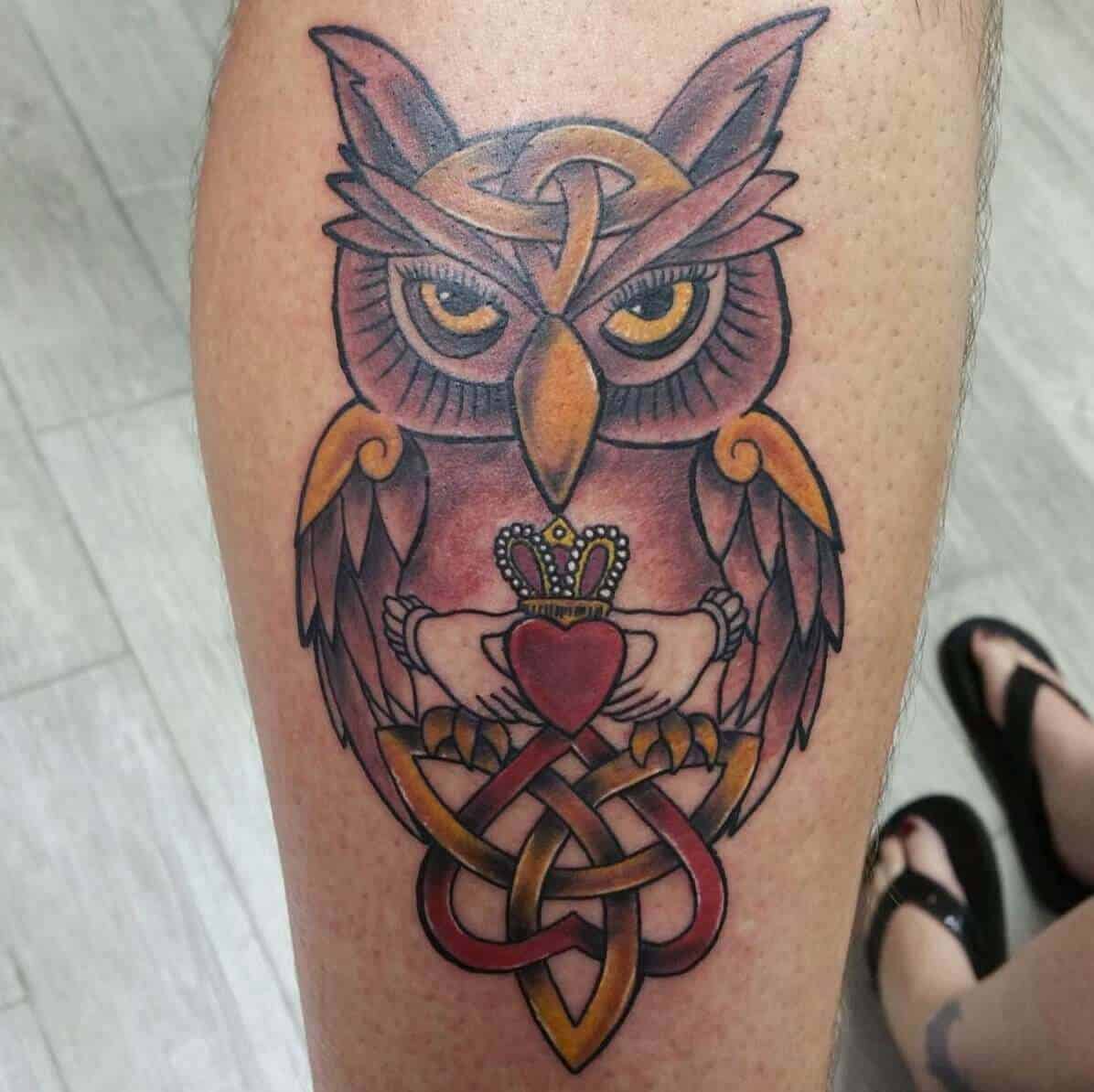 owl celtic tattoo