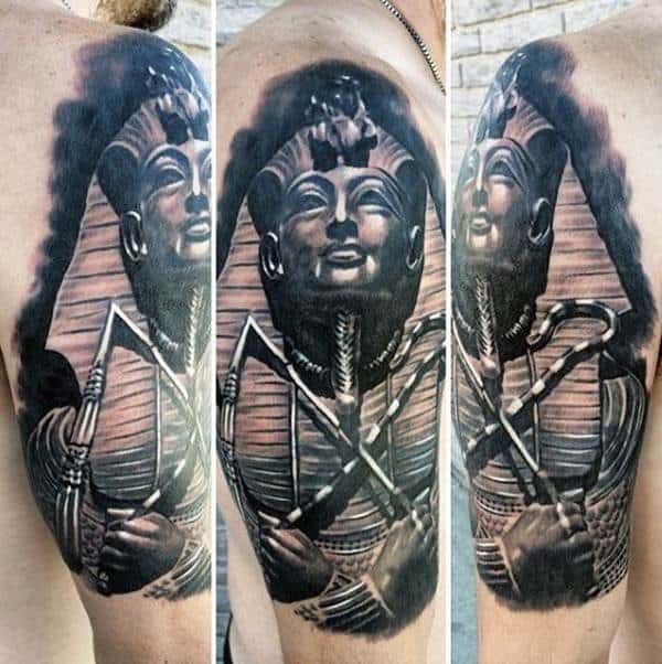 pharaoh egyptian tattoo on arm