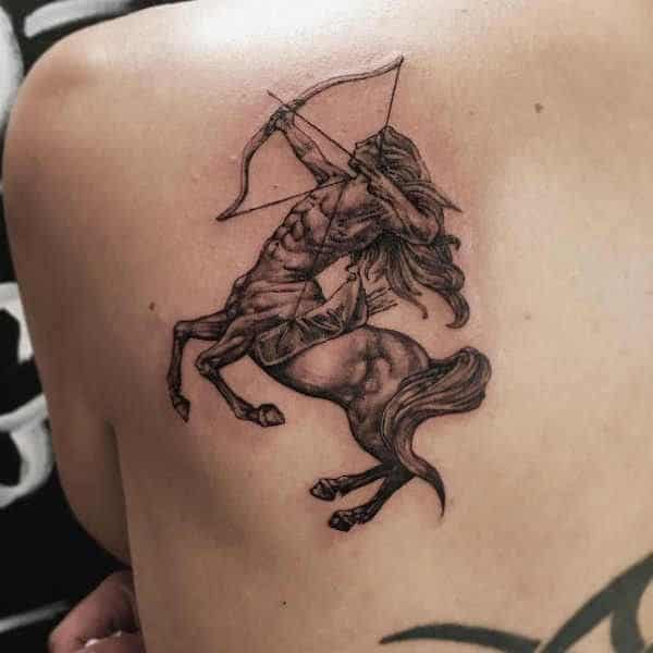 sagittarius back tattoo