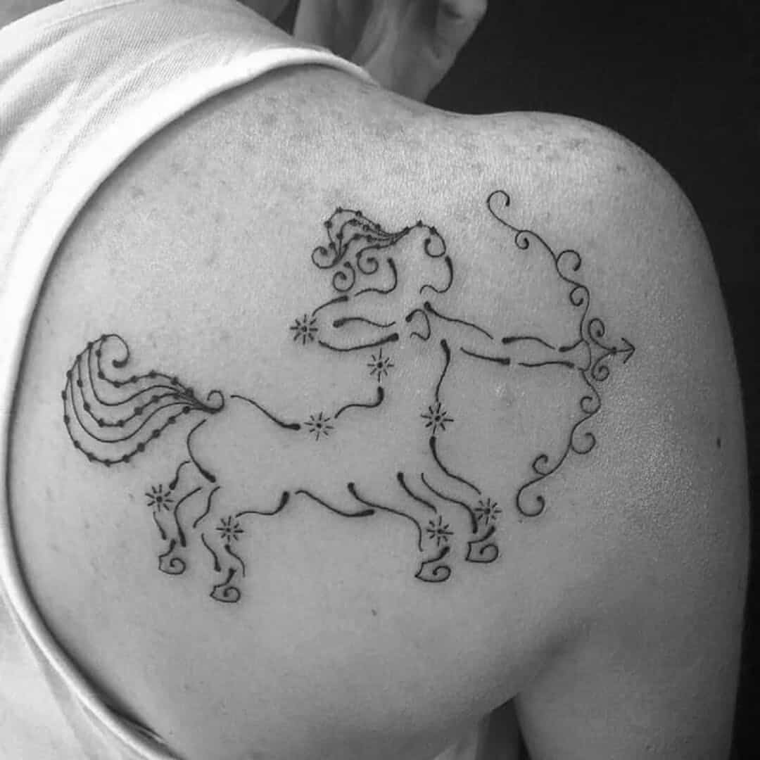 sagittarius back tattoo