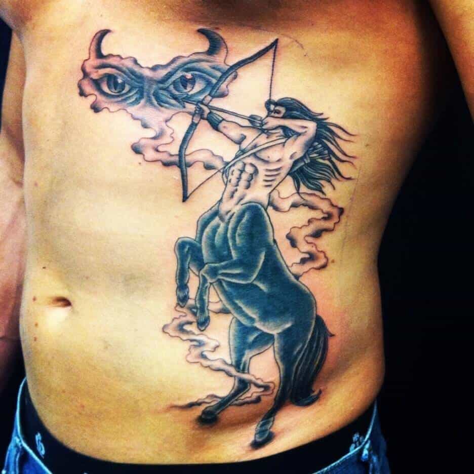 sagittarius tattoo on rib