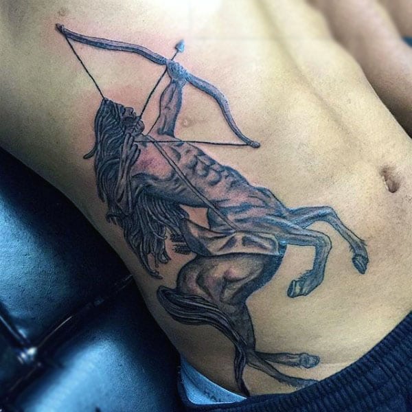 sagittarius tattoo on rib