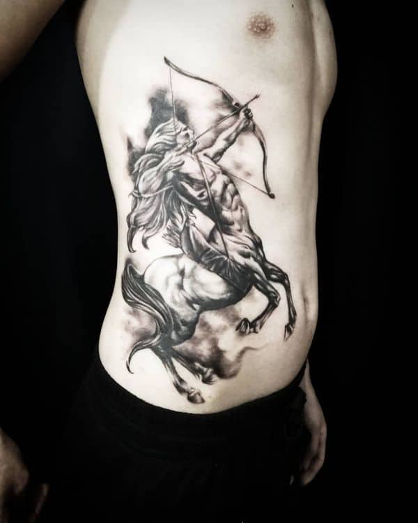 sagittarius rib tattoo