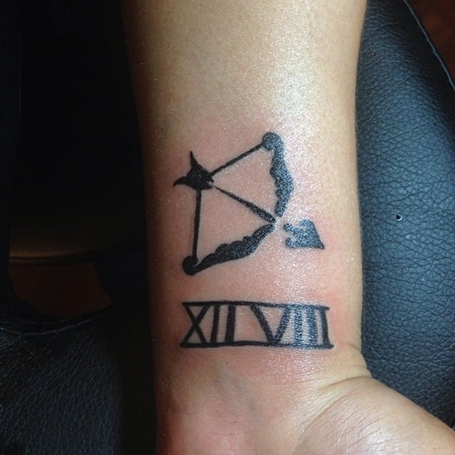 sagittarius wrist tattoo