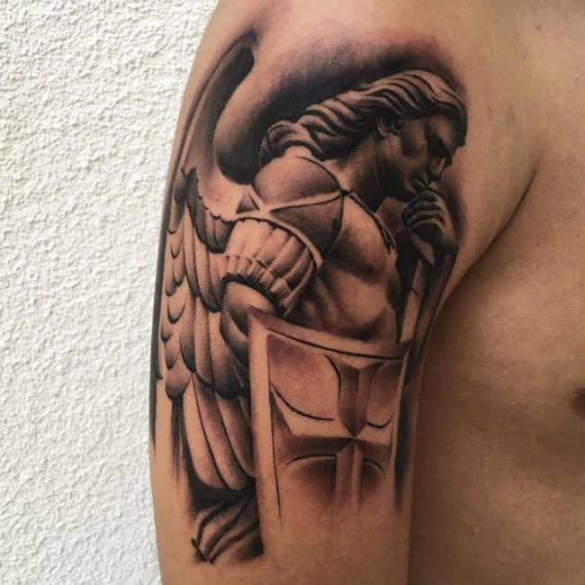 saint michael tattoo on arm