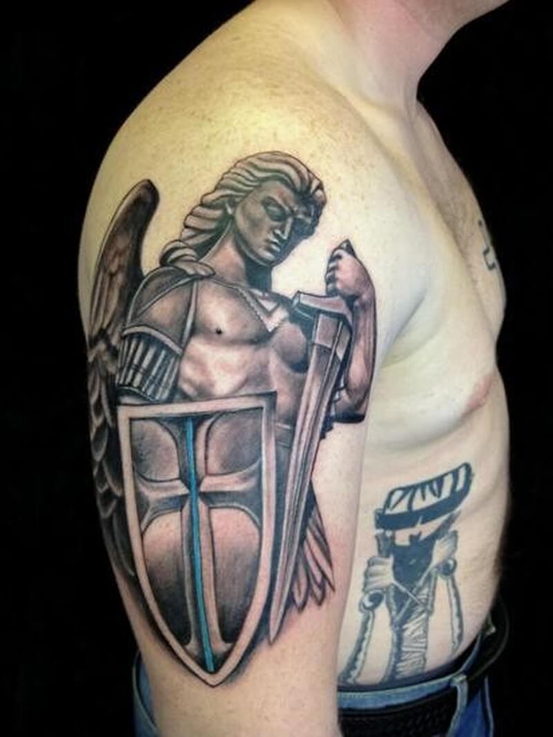 saint michael tattoo on arm