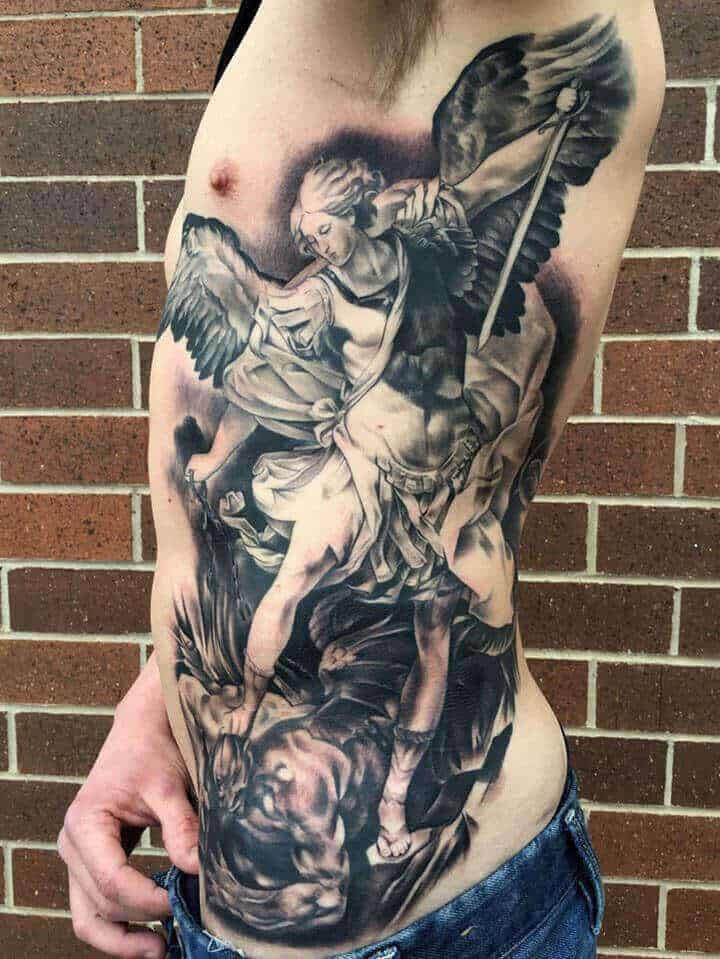 St Michael Sleeve by Brandon Schultheis TattooNOW