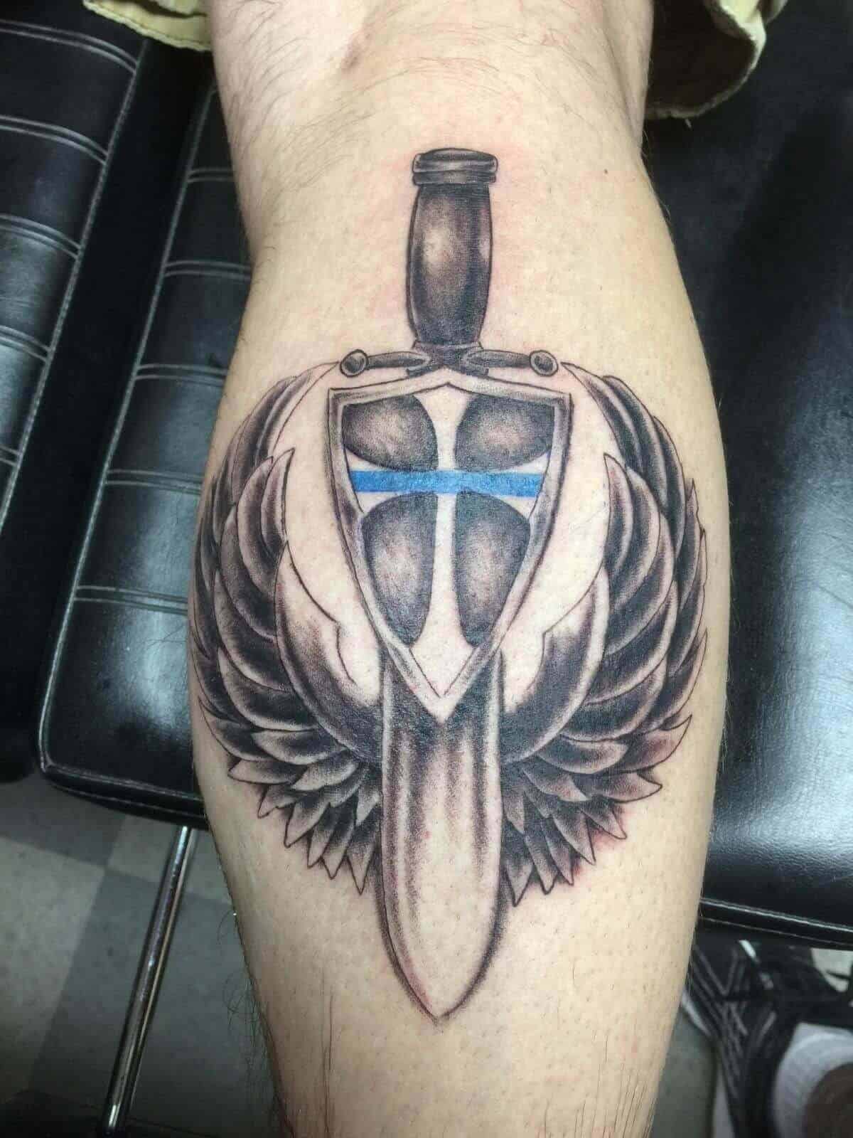 saint michael shield tattoo