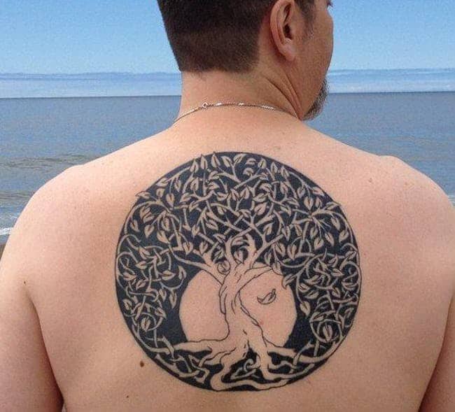 tree of life celtic tattoo on back