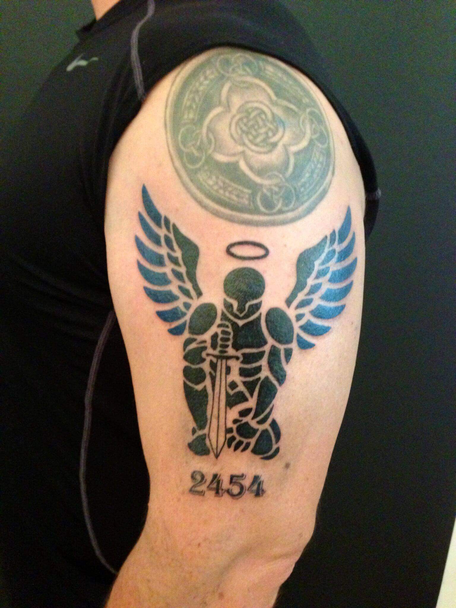 tribal saint michael tattoo