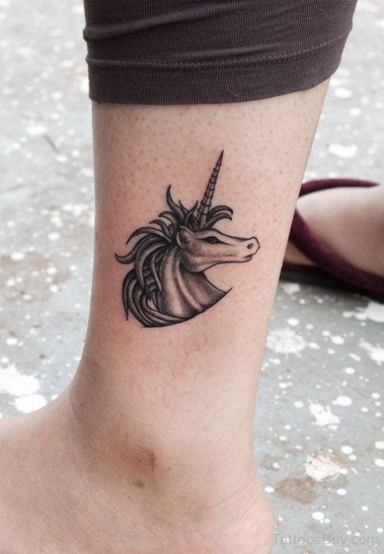 unicorn ankle tattoo