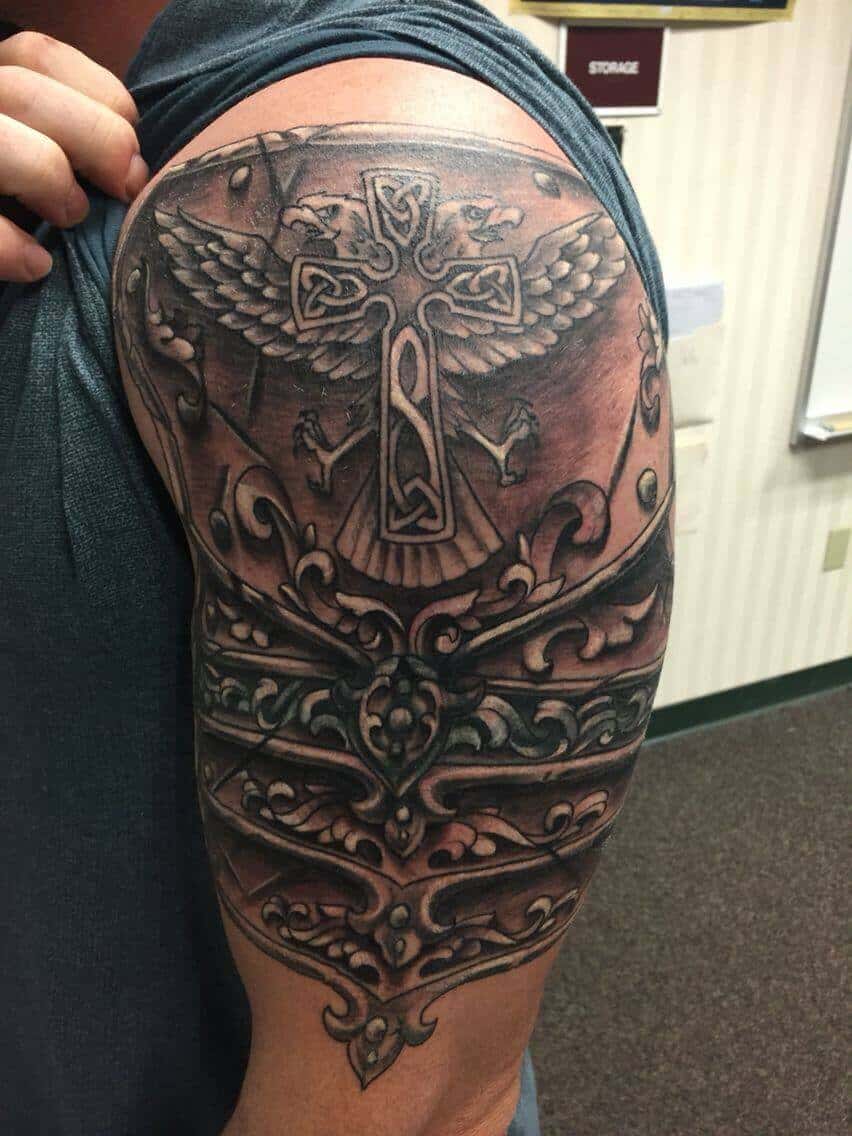 viking armor arm tattoo