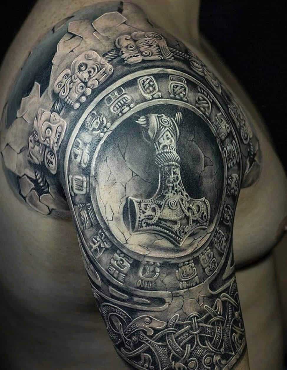 viking armor arm tattoo