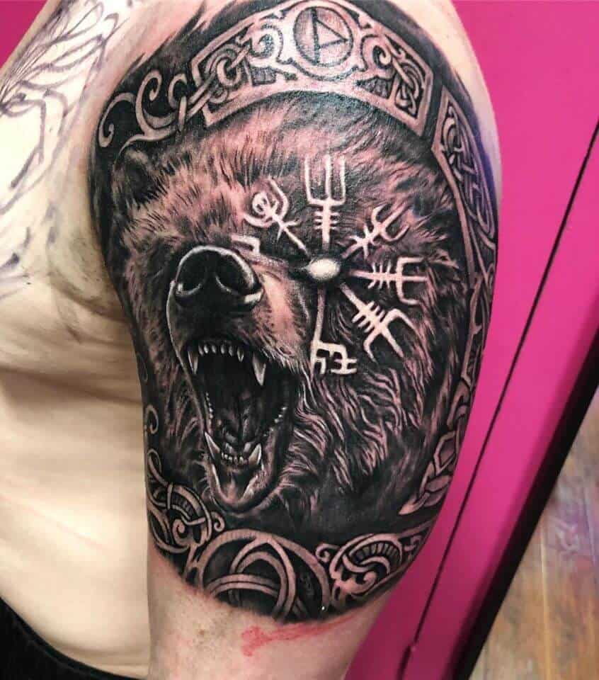 viking bear tattoo on arm