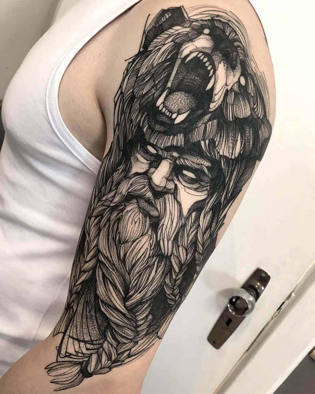 viking berserker tattoo on arm
