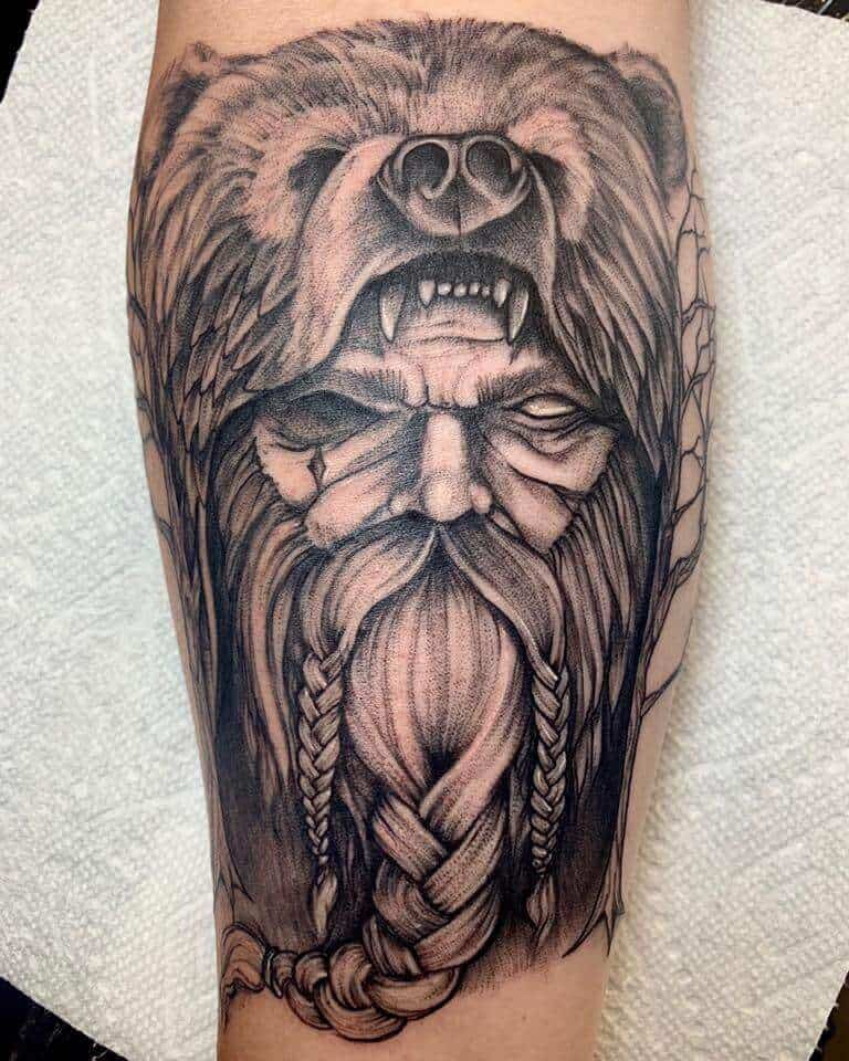 the Jorvik Berserker  a tattoo by Northern Black