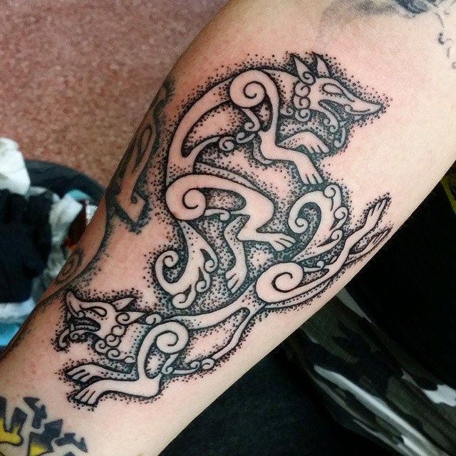 viking dragon tattoo on arm