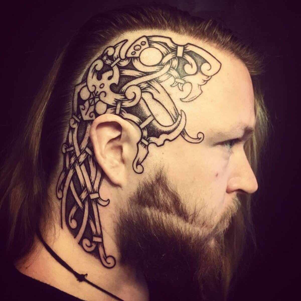 viking head tattoo