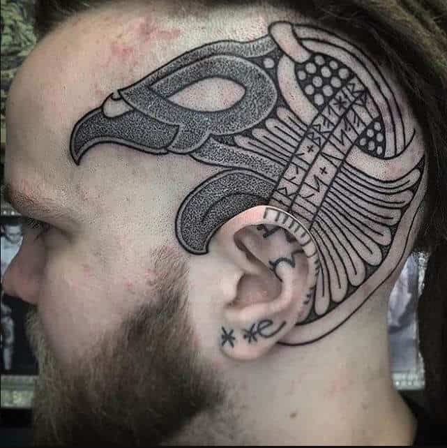 viking head tattoo