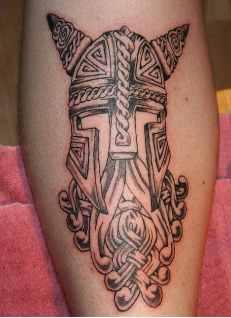 viking helmet tattoo